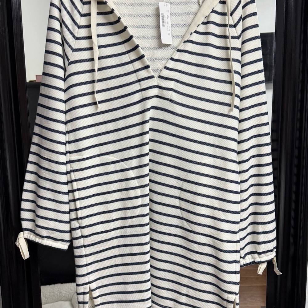 J. Crew Striped Hoodie Cover Up NWT